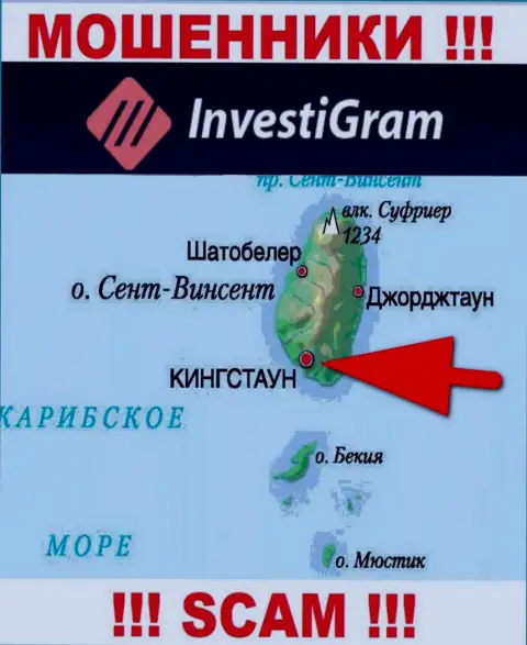 У себя на сервисе Investigram LTD указали, что зарегистрированы они на территории - Kingstown, St. Vincent and the Grenadines