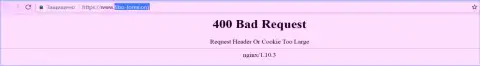 Официальный интернет-портал компании Фибо-форекс Орг некоторое количество дней недоступен и выдает - 400 Bad Request (ошибка)