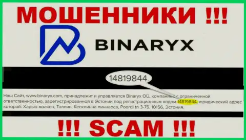 Binaryx Com не скрыли рег. номер: 14819844, да и для чего, разводить клиентов номер регистрации не препятствует