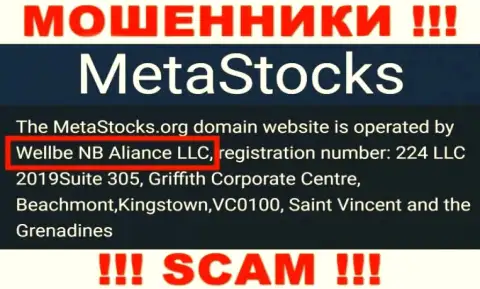 Юридическое лицо компании MetaStocks Org - это Веллбе НБ Алиансе ЛЛК, информация позаимствована с официального сайта