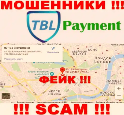 С незаконно действующей конторой TBL Payment не работайте, информация касательно юрисдикции липа