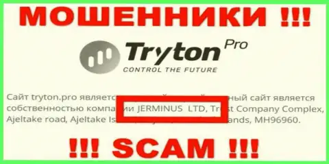 Инфа о юридическом лице Tryton Pro - им является организация Jerminus LTD