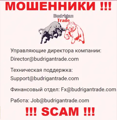Не пишите сообщение на e-mail Budrigan Ltd - это internet кидалы, которые воруют денежные активы клиентов
