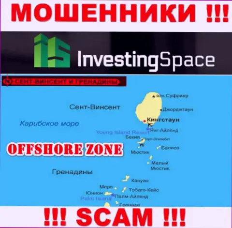 Investing Space LTD находятся на территории - Сент-Винсент и Гренадины, остерегайтесь сотрудничества с ними