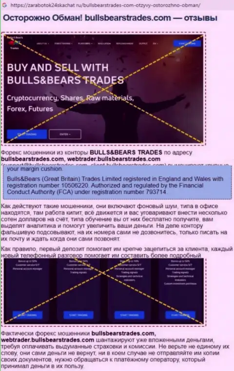 Обзор BullsBearsTrades Com, который позаимствован на одном из сервисов-отзовиков