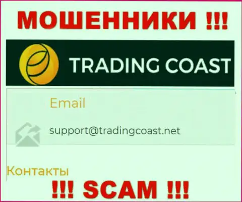 Не стоит писать мошенникам Trading Coast на их е-мейл, можете остаться без средств