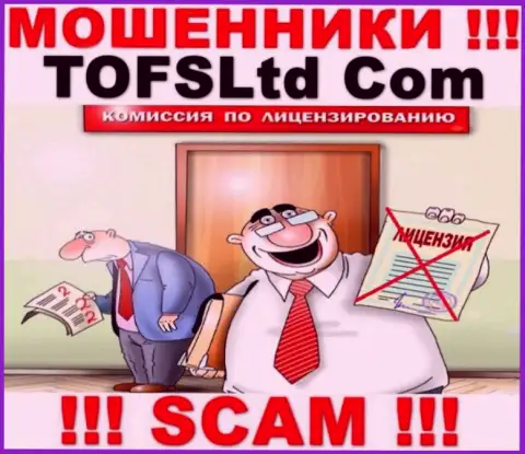 Совместное сотрудничество с компанией TOFSLtd Com может стоить Вам пустых карманов, у данных internet мошенников нет лицензии