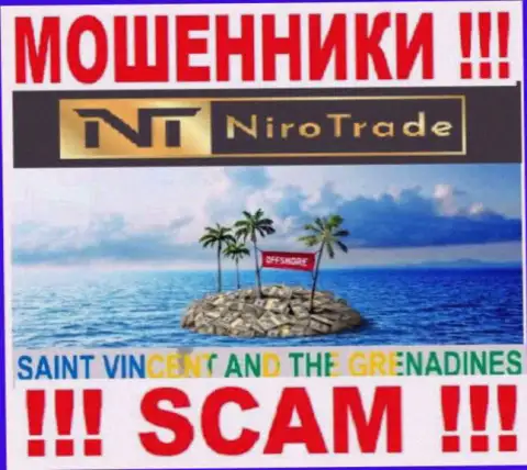 NiroTrade расположились на территории St. Vincent and the Grenadines и безнаказанно прикарманивают средства