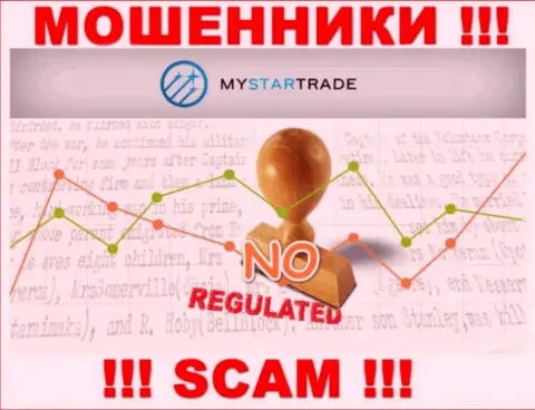 У MyStarTrade Com на сайте не опубликовано сведений об регуляторе и лицензии компании, следовательно их вовсе нет