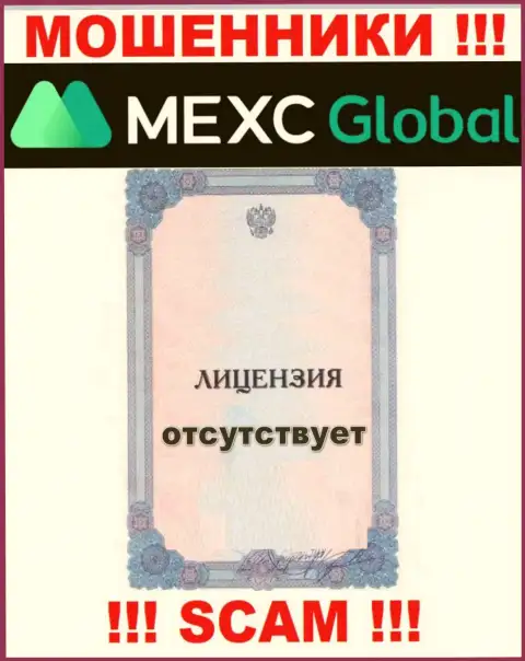 У мошенников MEXC Global на сайте не указан номер лицензии компании !!! Будьте осторожны