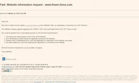Мошенники из Finam Ltd продолжают строчить свои нелепости про блокировку страницы с достоверными отзывами
