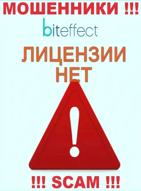 Инфы о лицензии конторы BitEffect на ее официальном онлайн-ресурсе НЕТ
