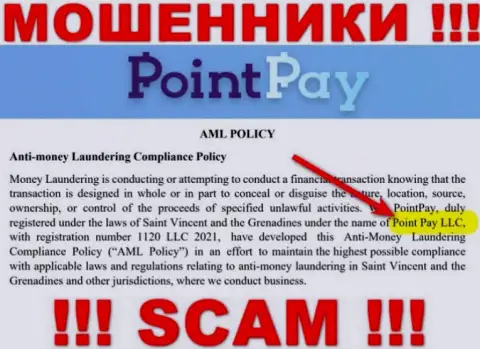 Организацией ПоинтПэй владеет Point Pay LLC - данные с официального web-сайта мошенников