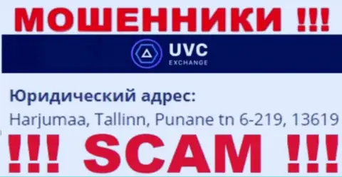 UVC Exchange - это преступно действующая организация, которая скрывается в офшорной зоне по адресу - Harjumaa, Tallinn, Punane tn 6-219, 13619